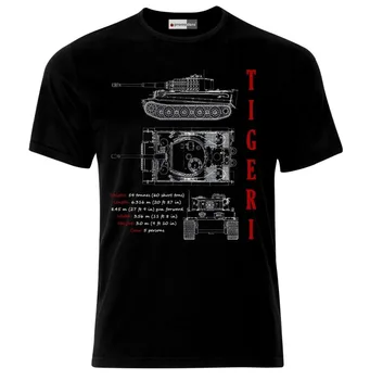Tiger 1 Tvertne Projekts Patentu vācu Armijas Panzer WW2 Vērmahta T-Krekls 2019 Modes Zīmolu Vīriešu Tops StreetWear T-krekls