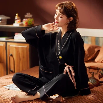 Tradicionālā Japāņu Sieviešu Pidžamas Komplekts Kokvilnas Drēbes, Bikses Kimono Yukata Naktskrekls Jauno Japānas Stila Mīksta Kleita Sleepwear Obi Tērpiem