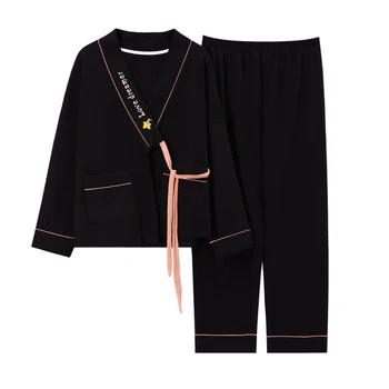 Tradicionālā Japāņu Sieviešu Pidžamas Komplekts Kokvilnas Drēbes, Bikses Kimono Yukata Naktskrekls Jauno Japānas Stila Mīksta Kleita Sleepwear Obi Tērpiem
