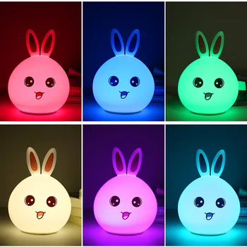 Trusis LED Nakts Gaisma Mīksts Silikona Tabula Gaismas Multicolor Touch Sensora Apgaismojums Pieskaries, Lai Bērnu Bērnu Bērnu Gultas Lampa, D-Kamt