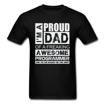 Tshirt Vīriešu T Krekli Lepns Tētis a freaking Awesome Programmētājs T-Krekls Pateicības Diena Dāvanu Topi un t-veida, Sakot, Smieklīgi