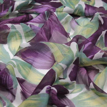 Tumši violetu ziedu drukāt tīra zīda šifona, zīda, auduma, dabīgā zīda auduma lakatiņu,SCF161