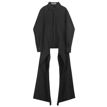 Tumši Yamamoto Sieviešu modes pioneer dizaineri nelegālo elegants mazo pure color long piedurknēm krekls