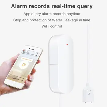Tuya Bezvadu WiFi Saprātīga Ūdens Noplūdes Signalizācijas Sensors Pārplūdes Ūdens Detektors Mājas Automatizācijas Darbā Ar Alexa, Google Home