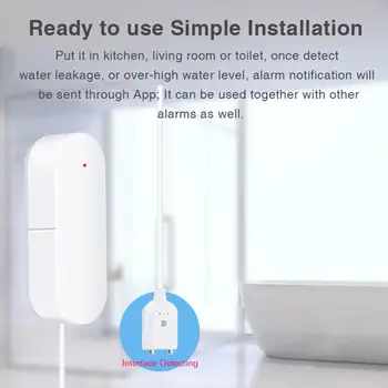 Tuya Bezvadu WiFi Saprātīga Ūdens Noplūdes Signalizācijas Sensors Pārplūdes Ūdens Detektors Mājas Automatizācijas Darbā Ar Alexa, Google Home