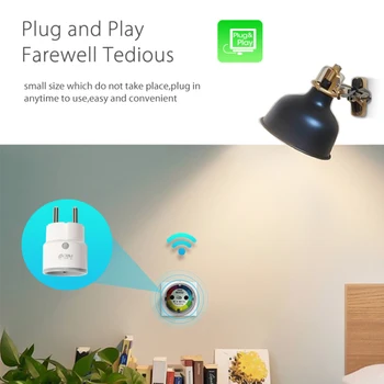 Tuya NEO WiFi Smart Eiropas Ligzda 10.A Tālvadības Saderīga Alexa, Google Viedās Dzīves gudrās Mājas Jaudas Mērīšanas Ligzda