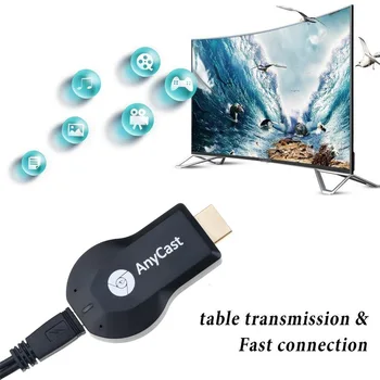 TV Nūju AnyCast M2/M4 Plus Airplay 1080P Bezvadu WiFi Displejs TV Dongle Uztvērēju, HD TV Stick DLNA Miracast