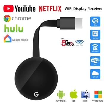 TV Stick 5G Wifi 1080P G7S Displejs Uztvērēju Google Chromecast 3 Anycast TV Uztvērējs, HDMI Miracast TV Dongle Ios Android