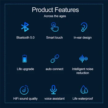 TWS F9, 5 Bluetooth Bezvadu Austiņas Sporta Ūdensizturīgs Bluetooth Earbuds Auss Pumpuri Troksni Atsverot Austiņas ar Mikrofonu