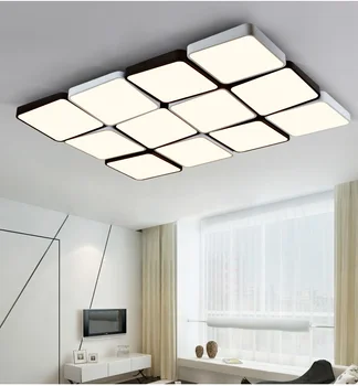 Tālvadības pults lampas ultra-plānas dzīvojamā istabā griestu lampas, kvadrātveida, taisnstūra kuba guļamistaba studiju apgaismojums Griestu apgaismojums AC100-240