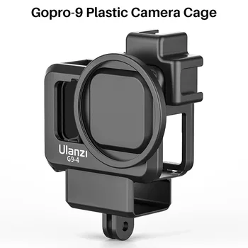 Ulanzi G9-4 GoPro 9 Plastmasas Būris, Par GoPro Hero 9 Melna Kamera Gadījumā ar Aukstu apavu Mic Aizpildīt Gaismas Vlog Kameru Piederumi