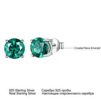UMCHO Nekustamā 925 Sterling Sudraba Rotaslietas Izveidota krievijas Emerald auskariem Elegants Jubileju Sievietēm, Dzimšanas diena Dāvanas
