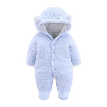 Unisex Cietā Baby Girl Apģērbu Jaundzimušajam, Jumpsuit Puiku Drēbes Viengabala Bieza Baby Romper Tumšā Rudens Ziemas