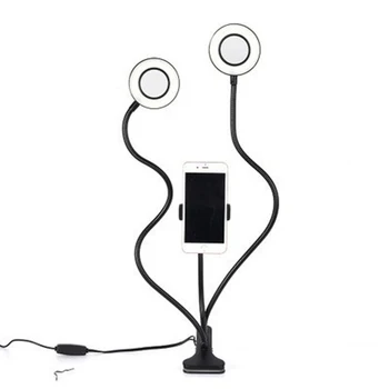 Universālā Selfie Gaismas Gredzenu ar Elastīgu Mobilā Tālruņa Turētājs Slinks Turētājs Galda Lampa LED Gaismas Live Stream Biroja Virtuves