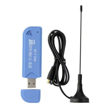 USB 2.0 Ciparu satelītu DVB t2 usb tv stick Uztvērējs ar antenu, Tālvadības HD TV Uztvērējs DVB-T RTL2832U+R820T2 SAT TV Stick
