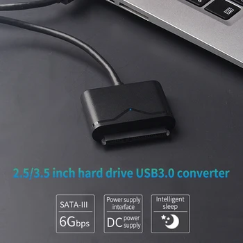 USB 3.0 Sata Adapteri Pārveidotājs Kabelis USB3.0 Kabeļu Pārveidotājs 2.5 3.5 SSD HDD, Cietā Diska Draiveri