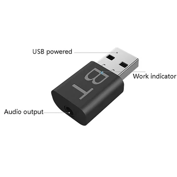 USB Bluetooth 5.0 Raidītājs Uztvērējs, 3,5 mm AUX Bezvadu Audio Adapteri PC TV Auto brīvroku Austiņas Skaļruni