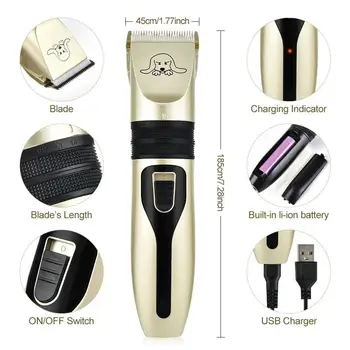 USB Elektrisko Pet Matu Clipper Noņemšanas Profesionālās Pet Suns, Matu Trimmeris Kuteris Kopšanas Mājdzīvnieki Frizūra Mašīna