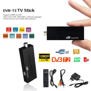 USB2.0 DVB T2 TV Uztvērējs, DVB-T2 TV Uztvērējs Box Full HD 1080P, Ciparu Televīzijas Uztvērējs, kas Atbalsta MPEG4 Iebūvēts krievijas rokasgrāmata