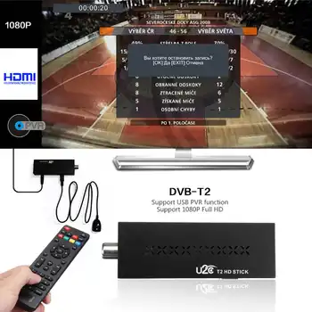 USB2.0 DVB T2 TV Uztvērējs, DVB-T2 TV Uztvērējs Box Full HD 1080P, Ciparu Televīzijas Uztvērējs, kas Atbalsta MPEG4 Iebūvēts krievijas rokasgrāmata