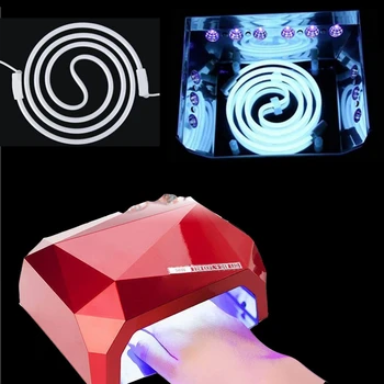 UV Spuldze Spiral Caurule 12/36/48W Led Lampas Dimanta Formas Nagu Žāvētājs Nail Art Instrumenti Nagu Lampu Nail Art Piederumi Manikīra