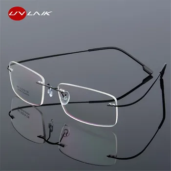 UVLAIK bez apmales Titāna Rāmji, Brilles Sievietēm, Vīriešiem Elastīgu Optisko Rāmis Recepte Briļļu Bezrāmju Brilles brilles