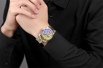 Uzņēmējdarbības vīriešu mehāniskās skatīties vīriešu automātisko pulksteni wrisk pulksteņi Relojes Luksusa Zīmoliem Pulksteņi Vīriešu Dropshipping!!!