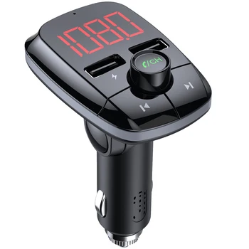 V5.0 Bluetooth, FM Radio Raidītājs Adapteris, Automašīnas brīvroku Zvanu 2 USB Porti Fast Charger FM Raidītājs