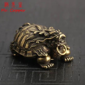 Vara Ķīniešu Pūķis Bruņurupuču Figūriņas Mazās Galda Rotājumi, Misiņa, Feng Shui Dzīvnieku Mājas Dekoru Biroja Galda Rotājumi KeyChains