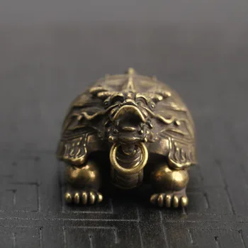 Vara Ķīniešu Pūķis Bruņurupuču Figūriņas Mazās Galda Rotājumi, Misiņa, Feng Shui Dzīvnieku Mājas Dekoru Biroja Galda Rotājumi KeyChains