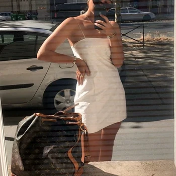 Vasaras Kleita 2019 Melna Balta Sundress Sieviešu Petite Satīna Slīdēšanas Bodycon Kleita Fit Dubultā Slāņu Sexy Mini Pludmales Kleitu Elegants