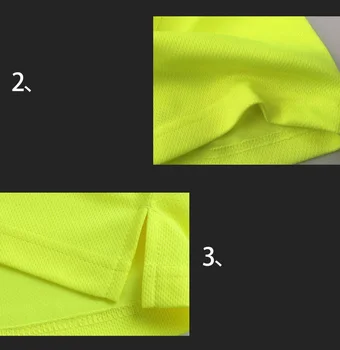 Vasaras Quick dry fit hi vis darba apģērbi kontrasta krāsu nekaitīgumu garām piedurknēm dzelteno t kreklu atstarojošs darba virsmām Celtniecības inženieris