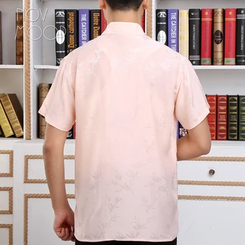 Vasaras vīriešu dabīgā zīda biznesa krekli ar īsām piedurknēm lapas žakarda krekls chemise homm camiseta masculina LT2222 BEZMAKSAS PIEGĀDE