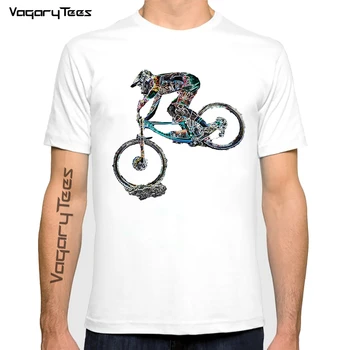 Velosipēdu Kalnos Druka t kreklu Vasaras Vīriešu t-krekls downhill kalnu riteņbraukšanas Drukāt Gadījuma Sirds stimulācijas izmantot tshirt