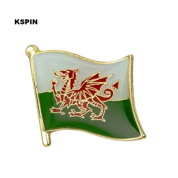 Velsas karoga nozīmīti atloks pin pin 100gab daudz Broša Ikonas KS-0242