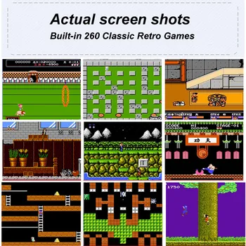 Video Spēļu Konsole, 8 Bitu 2.5 collas Rokas Spēle Spēlētājs Tetris Iebūvēts 260 Dažādas Spēles, Bērnu Spēles Krāsu RS-8A