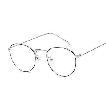 Vintage Anti Zilā Gaisma Brilles Rāmis Apaļas Lēcas, Tuvredzība, Optiskais Spogulis, Kas Vienkārši Metāla Sievietes Vīrieši Pārredzamu Briļļu Rāmji