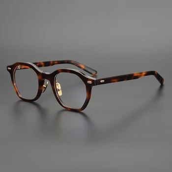 Vintage Daudzstūris Acetāts Brilles Rāmis Vīriešu, Sieviešu Tuvredzība Recepte, Optiskās Brilles Rāmis Cilvēks Retro Luksusa Zīmolu Brilles