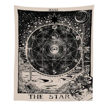 Vintage Eiropas Sienas Karājas Maģija Ouija Gobelēns Sun Moon Star Kopmītnes Istabiņā Headboard Arras Paklāju Astroloģija Segu, Aizkaru