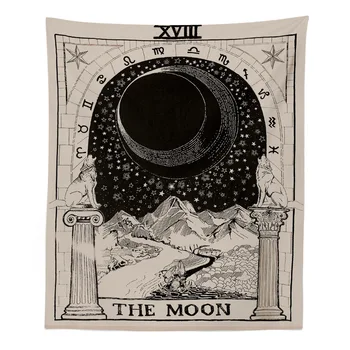 Vintage Eiropas Sienas Karājas Maģija Ouija Gobelēns Sun Moon Star Kopmītnes Istabiņā Headboard Arras Paklāju Astroloģija Segu, Aizkaru