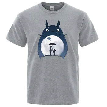 Vintage Japānas Anime Tonari Nav Totoro T Krekls Vīriešiem Punk Rock O-Veida Kakla T-Krekls Cool Augstas Kvalitātes Kokvilnas Harajuku Vasaras Top Tees