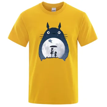 Vintage Japānas Anime Tonari Nav Totoro T Krekls Vīriešiem Punk Rock O-Veida Kakla T-Krekls Cool Augstas Kvalitātes Kokvilnas Harajuku Vasaras Top Tees