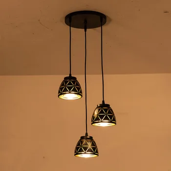Vintage Kulons Gaismas Ziemeļvalstu Porainu Bēniņi E27 LED Dzelzs Dobi Abažūrs Bārs, Restorāns Lampas Radošumu Ēdamistabas Rūsas Kulons Lampas