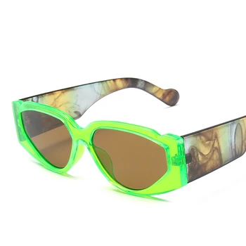 Vintage Nelielu Kaķu Acu Saulesbrilles Sieviešu Luksusa Zīmolu, Dizaineru, Krāsains, Moderns Ovālas Saules Brilles Vīriešiem Retro Punk Brilles Toņos