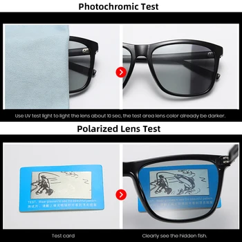 VIVIBEE Mainīt Krāsu Pelēks Rāmis Photochromic Polarizētās Saulesbrilles, Vīriešu Laukumā Classic Hameleons Glaases Pārejas Objektīvu Brilles