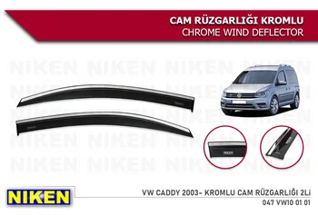 Volkswagen Caddy Vēja Deflektoru Chrome Lietus Logu Aizsegu 2003 2004 2005 2006 2007 2008 2009 2010 2011 2012 2013 un 2 Gab.