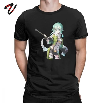 Vīrieši Anime T Zobens Mākslas Online T-Krekls Asuna SAO Sinon Japāna O Apkakli, Īsām Piedurknēm Apģērbs Kokvilnas t-veida Oriģināls T Krekli