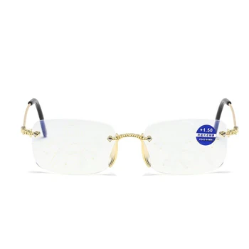 Vīrieši Sievietes Lasījumā Bez Apmales Brilles Bifocal Tālu Netālu Anti Zilā Gaisma Palielinājumu, Briļļu Presbyopic Brilles Diopte +1.0 - +4.0
