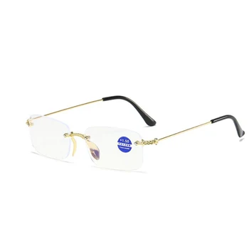 Vīrieši Sievietes Lasījumā Bez Apmales Brilles Bifocal Tālu Netālu Anti Zilā Gaisma Palielinājumu, Briļļu Presbyopic Brilles Diopte +1.0 - +4.0