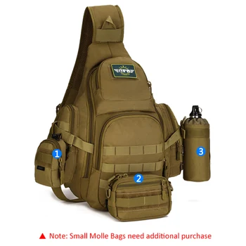 Vīrieši Tactical Sling Bag 14 collu Klēpjdators Krūtīm Somas Ūdensizturīgs Molle Militārā Tūrisma Pārgājieni, Medības, Āra Sporta Soma Pack XA40D